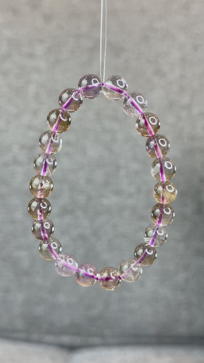 Natural Ametrine Quartz Bracelet Size 8.5 mm