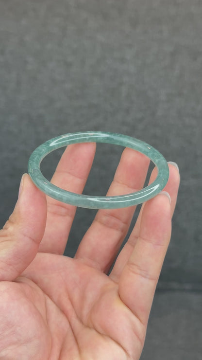 Natural Green Jadeite Jade Type A Bangle Chopstick Style Size 57 mm