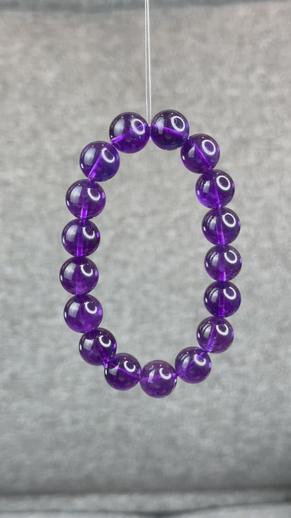 Natural Uraguay Dark Amethyst Bracelet Size 12.5 mm