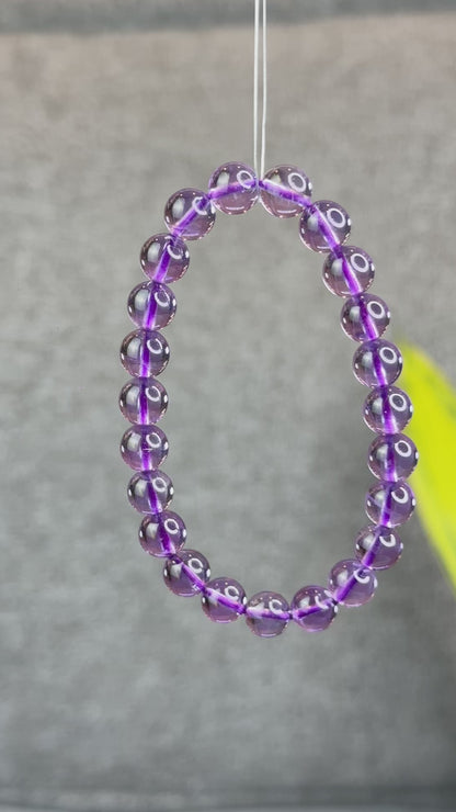 Natural Clear Amethyst Bracelet Size 8 mm