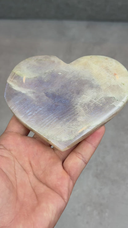 Natural Moonstone Heart Figurine