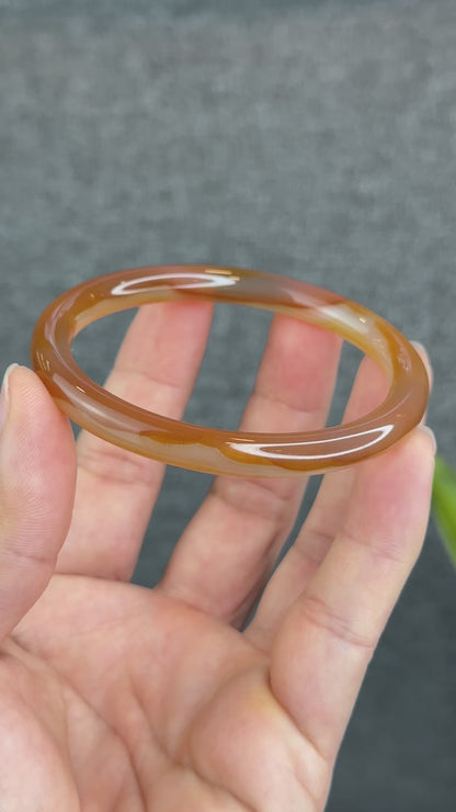 Natural Agate Bangle Chopstick Style Size 58.5 mm