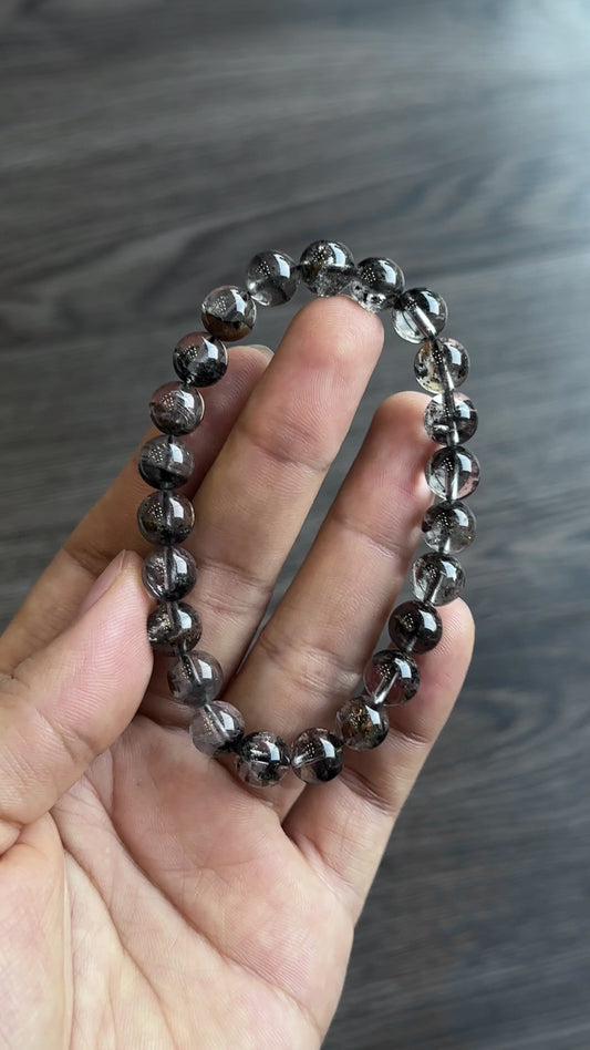 Bracelet Quartz Paysage Noir Taille 8 mm