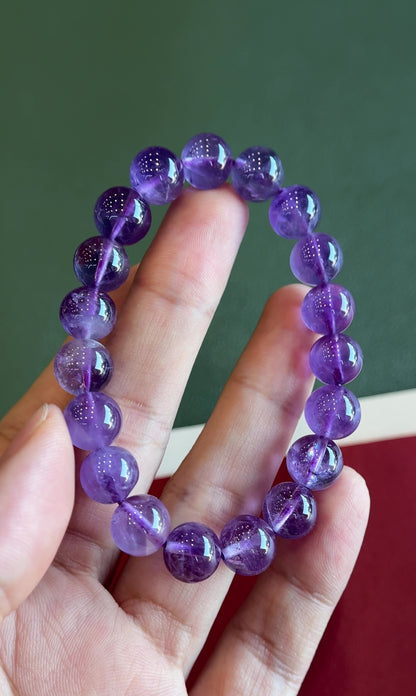 Natural Amethyst Bracelet Size 9.5 mm