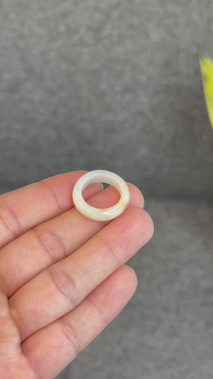 Natural Koi Orange Jadeite Jade Ring Size 1.63