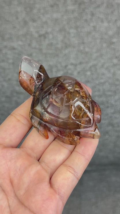 Natural Fire Quartz Turtle Figurine