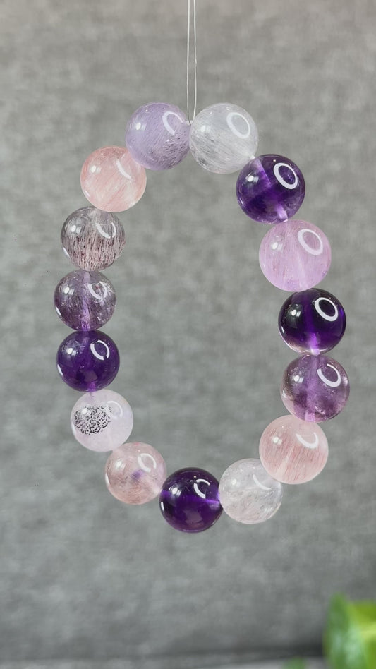 Natural Super 7 Bracelet Size 14 mm