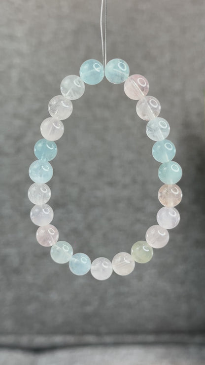 Natural Pastel Morganite Bracelet Size 8.5 mm