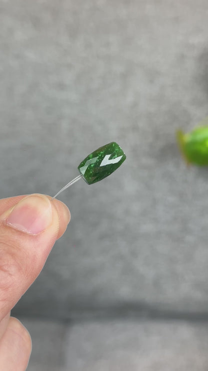 Natural Nephrite Jade Faceted Lu Thong Charm size 9.5 mm