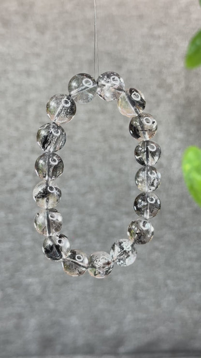 Bracelet Herkimer Noir Clair Taille 12 mm
