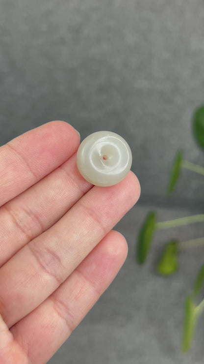Natural Lotus Root Hetian Nephrite Jade Donut
