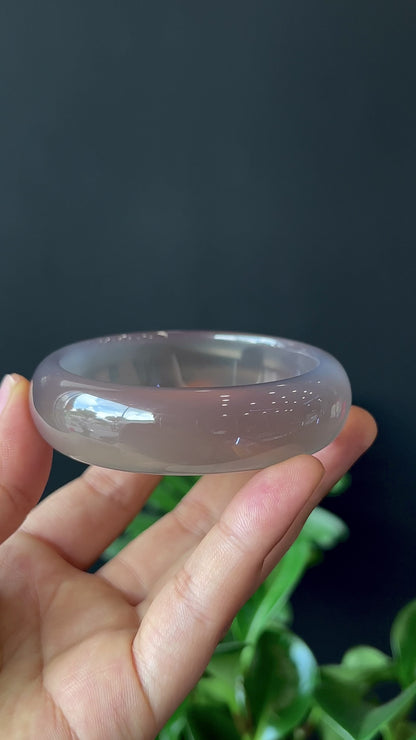 Natural Agate Bangle Leaf Style Size 57 mm