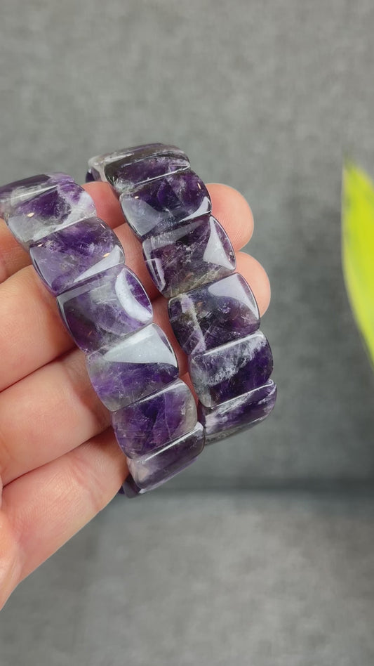 Natural Dream Amethyst Soft Bangle Bead Size 18 mm by 13 mm