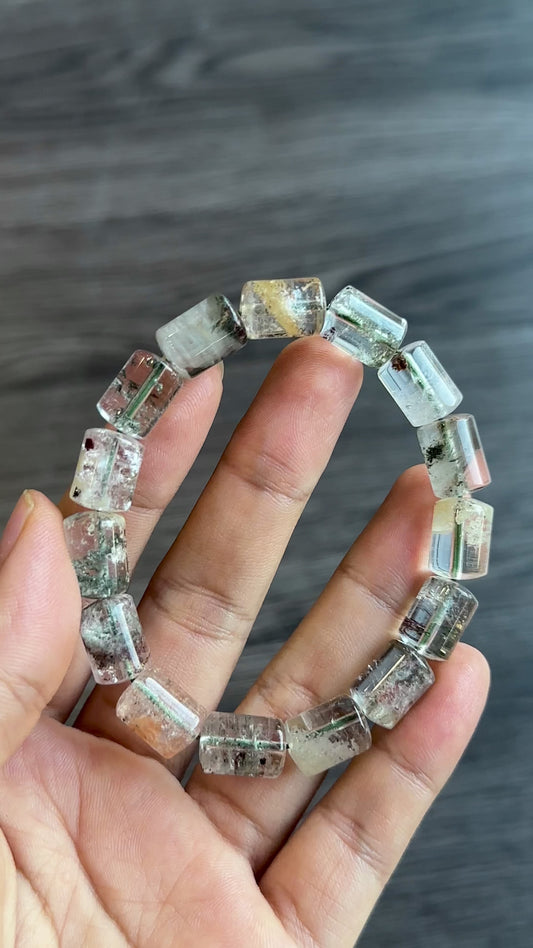 Cylinder Natural Landscape Quartz Size 9 mm