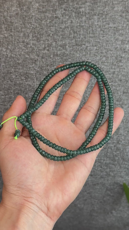 Water green Natural Jadeite Jade Chicklet 5.5 mm Necklace