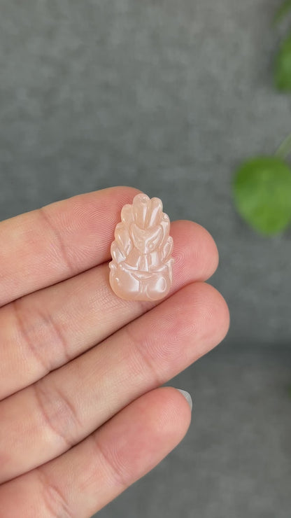 Natural Peach Moonstone Nine Tail Fox Charm