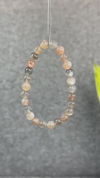 Natural Rutilated Moonstone Bracelet Size 7 mm