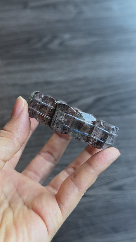 Rectangular Natural Landscape Quarts Bracelet Size 17 mm