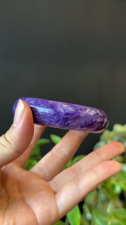 Charoite Bangle Leaf Style Size 57 mm