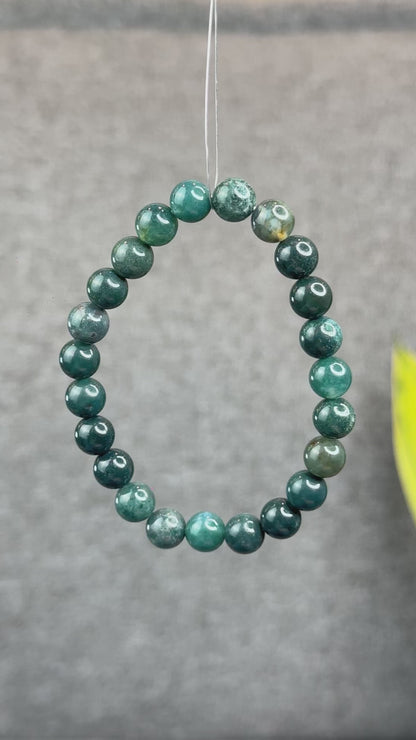 Natural Moss Agate Bracelet Size 8 mm