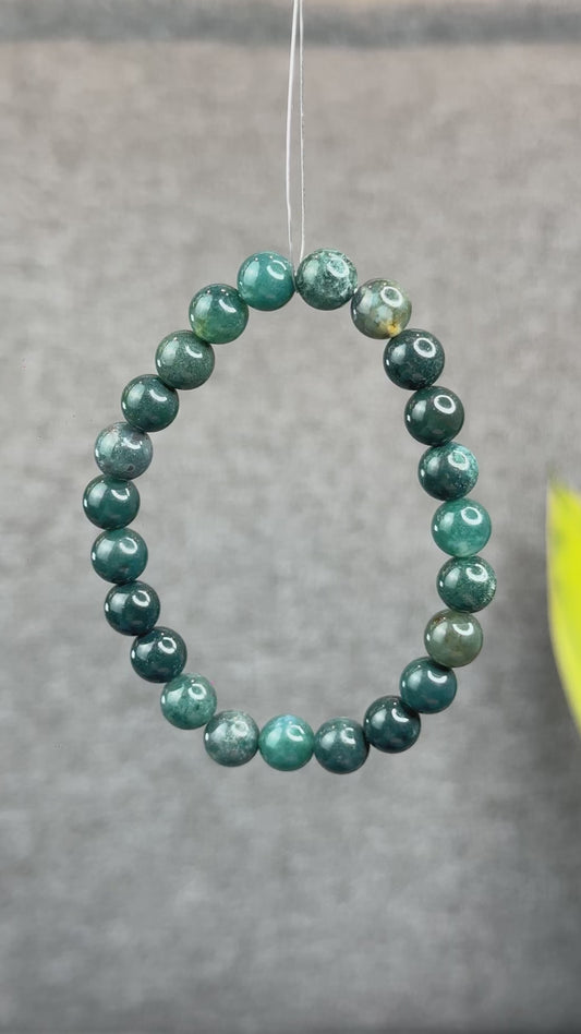 Natural Moss Agate Bracelet Size 8 mm