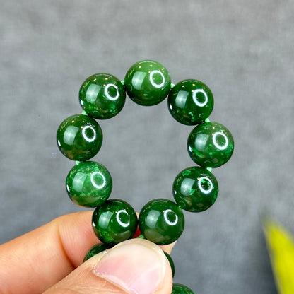 Natural Nephrite Jade Bracelet Size 10 mm - High Quality