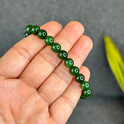 Natural Nephrite Jade Bracelet Size 8 mm - High Quality