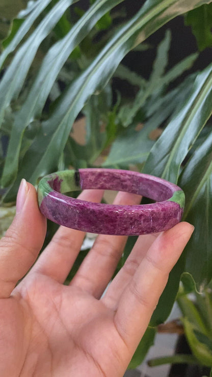 Ruby Zoisite Bangle Square Style Size 56 mm