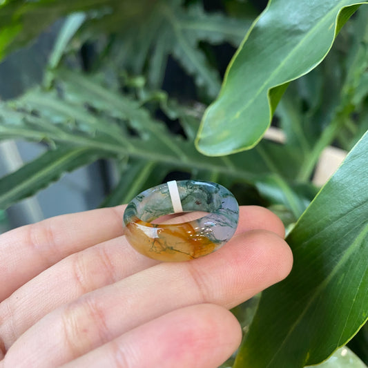 Moss Agate Ring Size 1.9