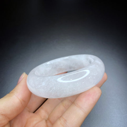 Clear Quartz Bangel Leaf Style Size 50 mm.