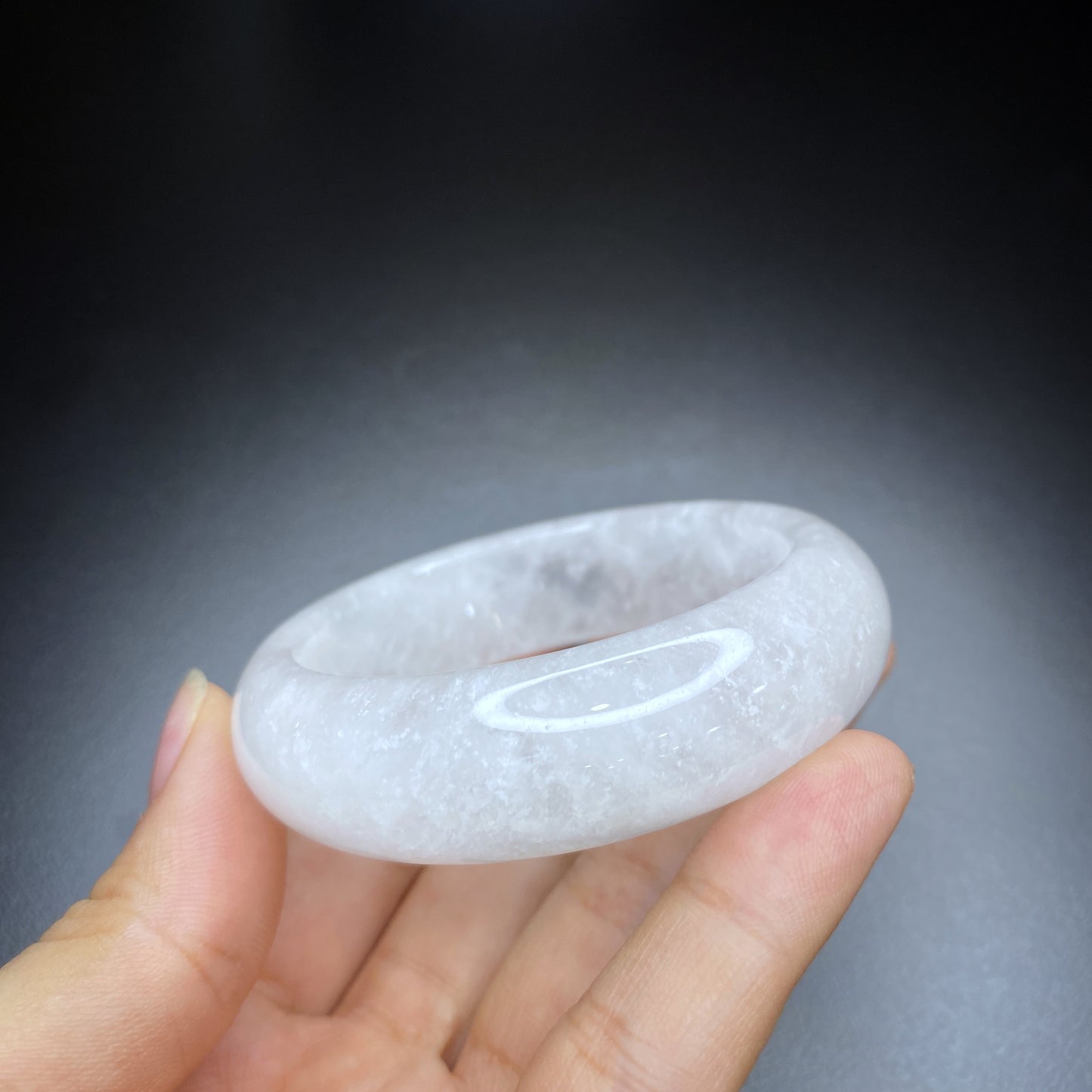 Clear Quartz Bangel Leaf Style Size 50 mm.