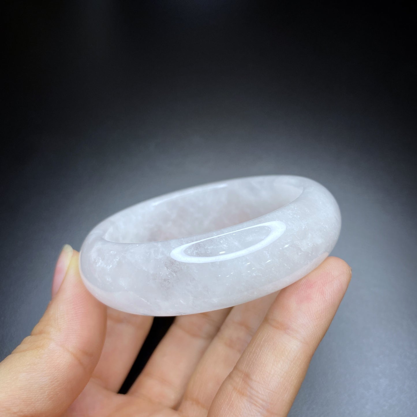 Clear Quartz Bangel Leaf Style Size 50 mm.