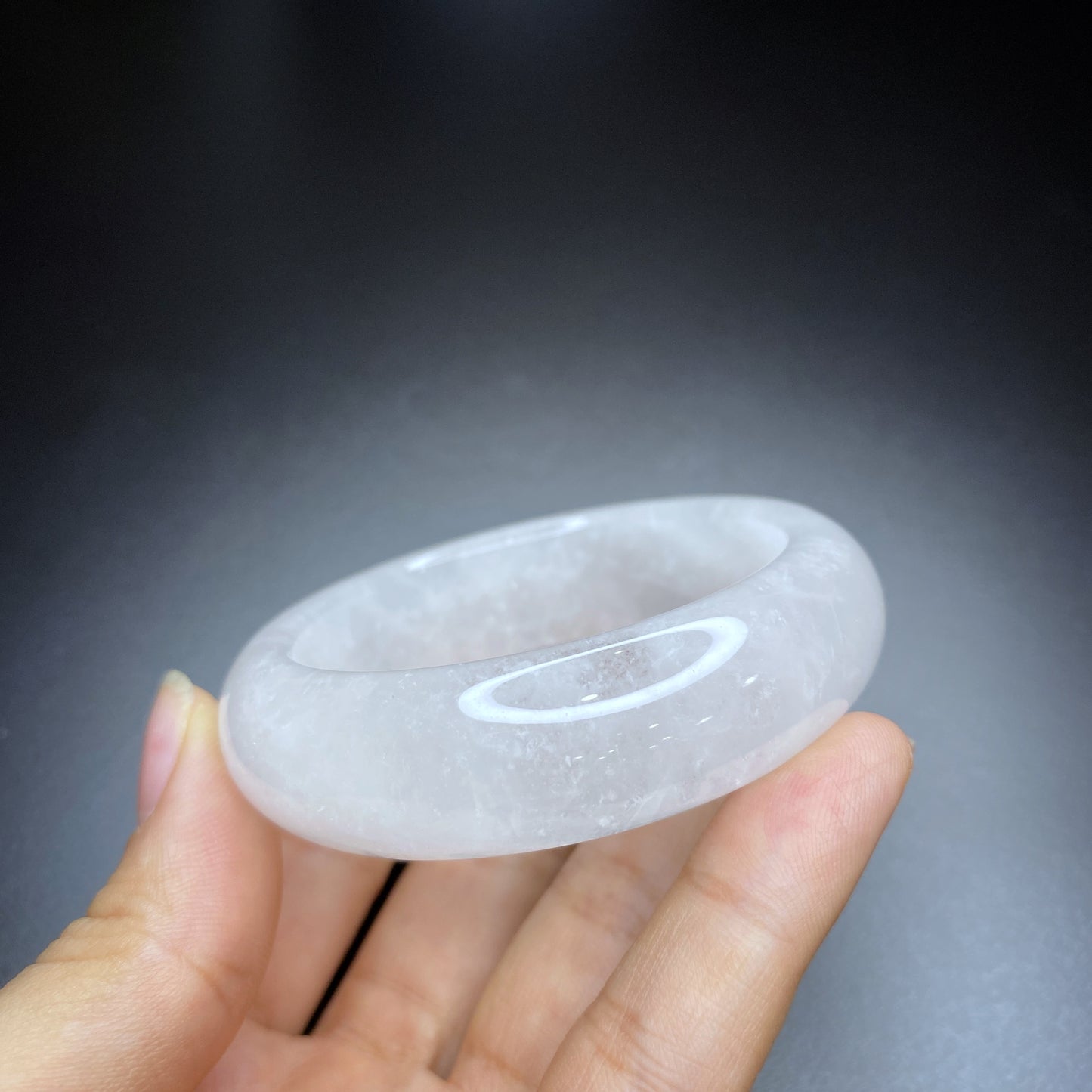 Clear Quartz Bangel Leaf Style Size 50 mm.