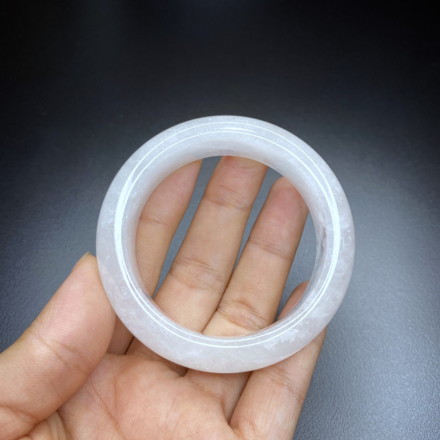 Clear Quartz Bangel Leaf Style Size 50 mm.