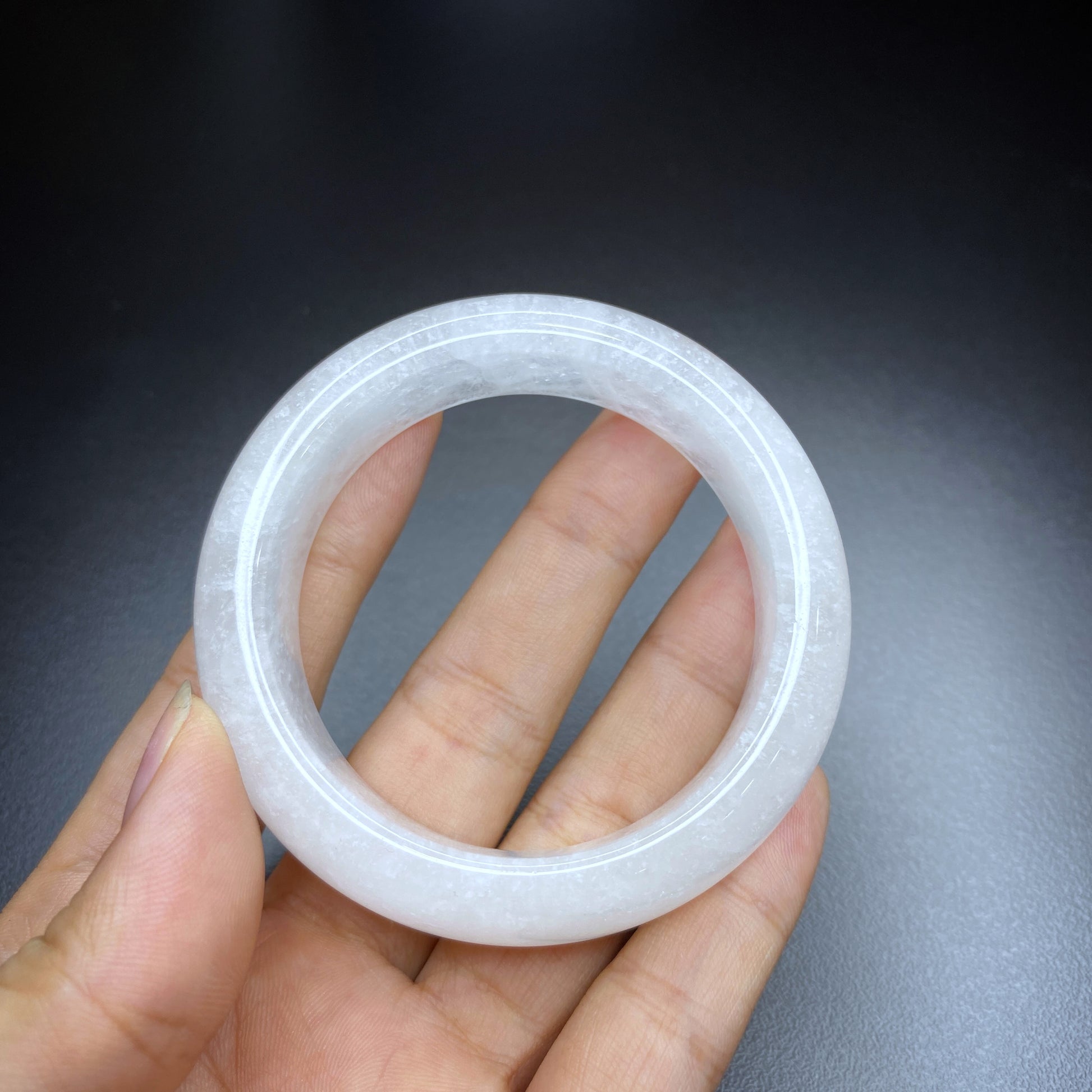 Clear Quartz Bangel Leaf Style Size 50 mm.