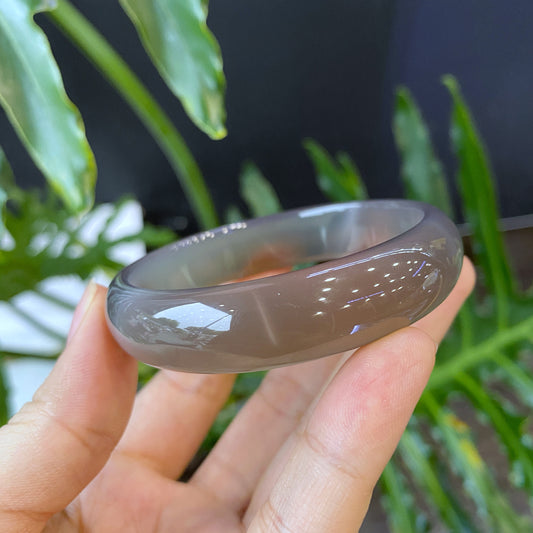 Agate Bangle Leaf Style Size 56 mm.