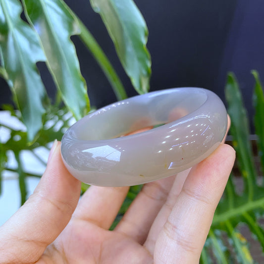Agate Bangle Leaf Style Size 54 mm.