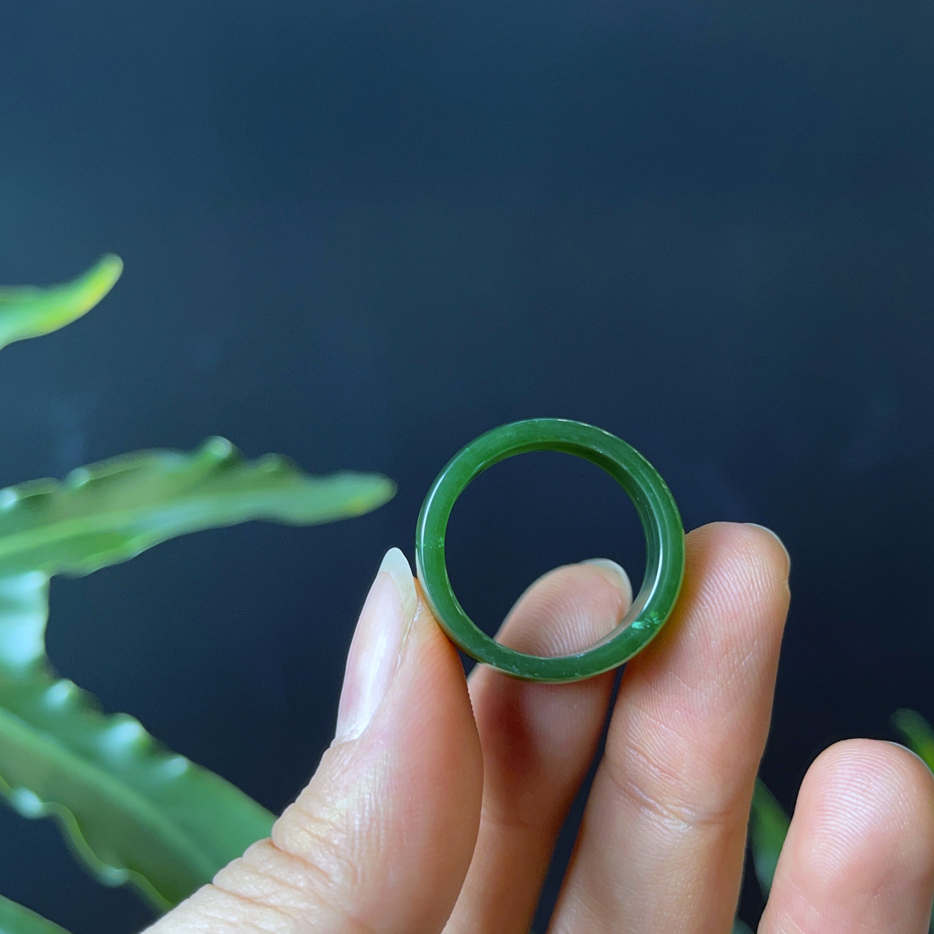 Thin jade ring sale