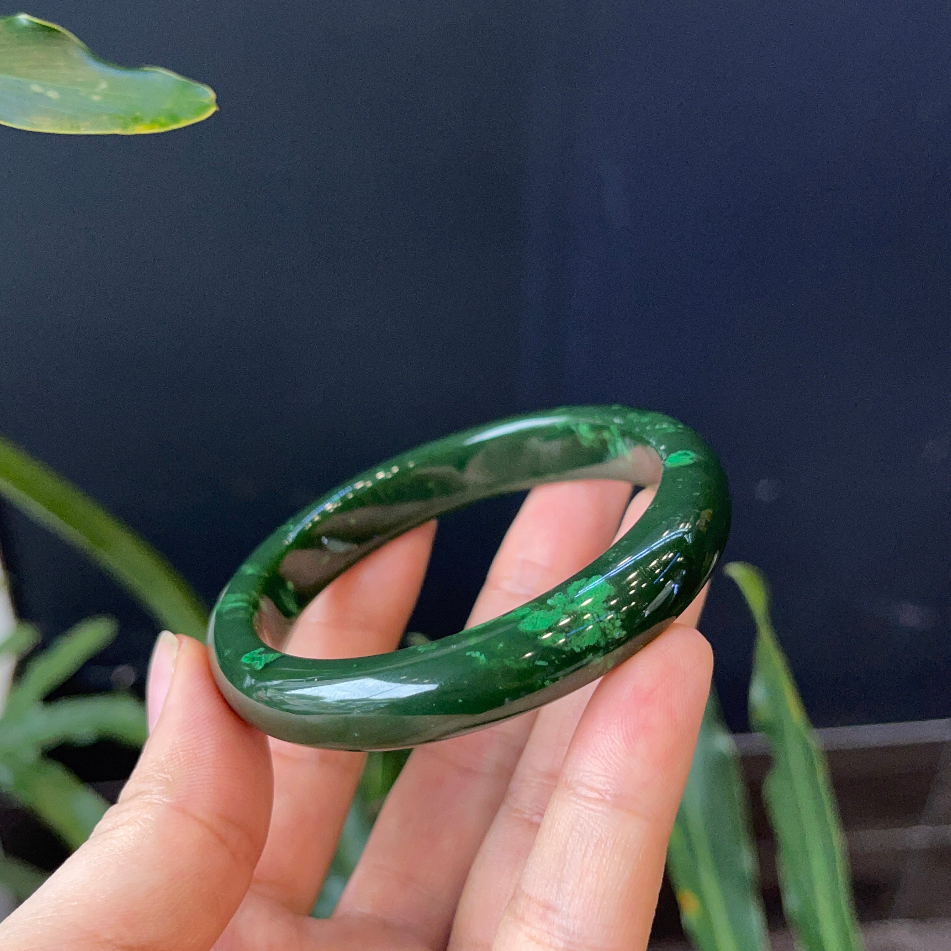 Beautiful and Natural Nephrite Jade Bangle Mountain Jade