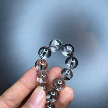 Bracelet VIP Quartz Rutile Noir Taille 10 mm