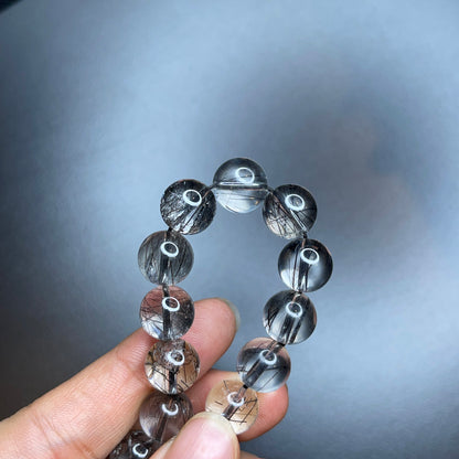Bracelet VIP Quartz Rutile Noir Taille 10 mm