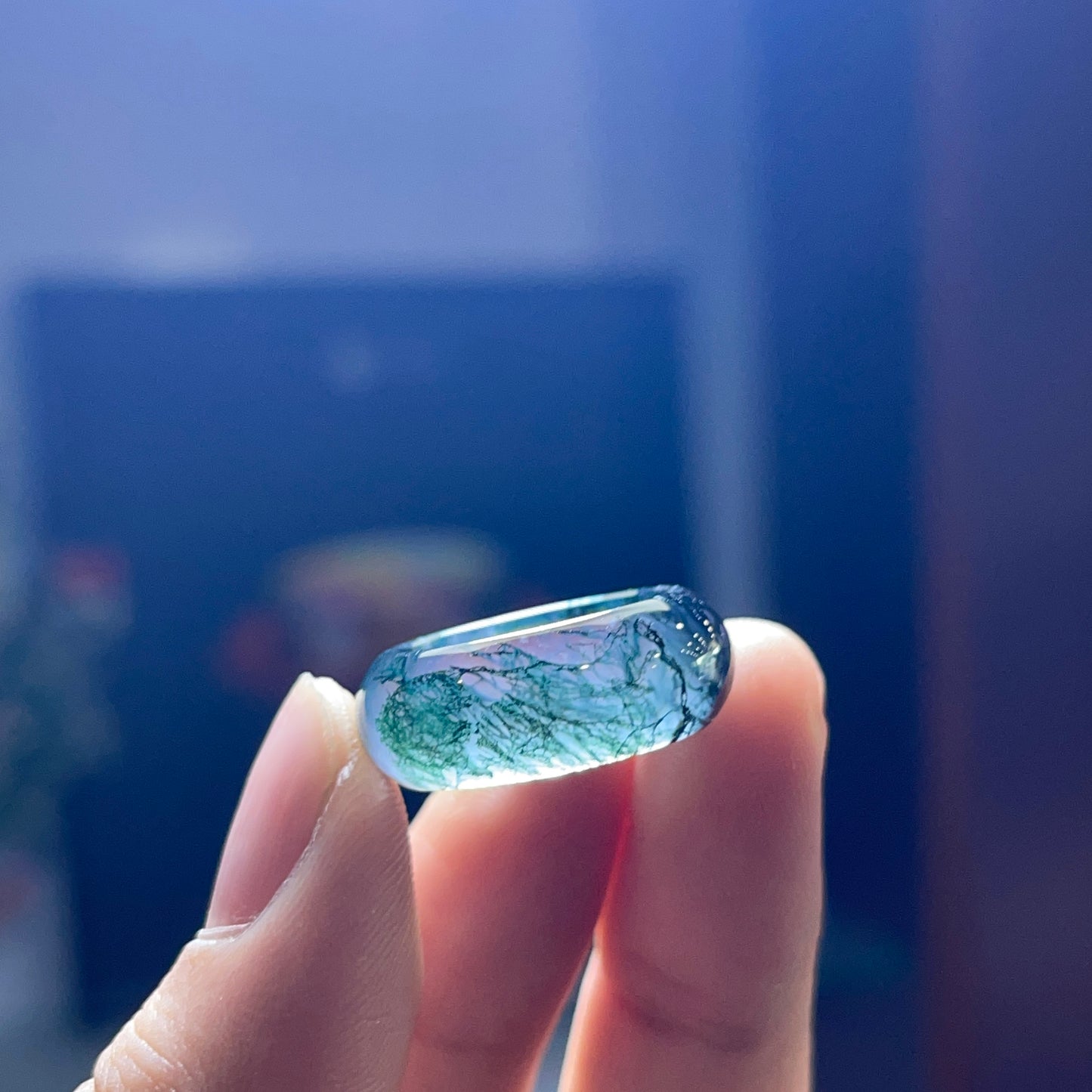 Moss Agate Ring Size 1.6