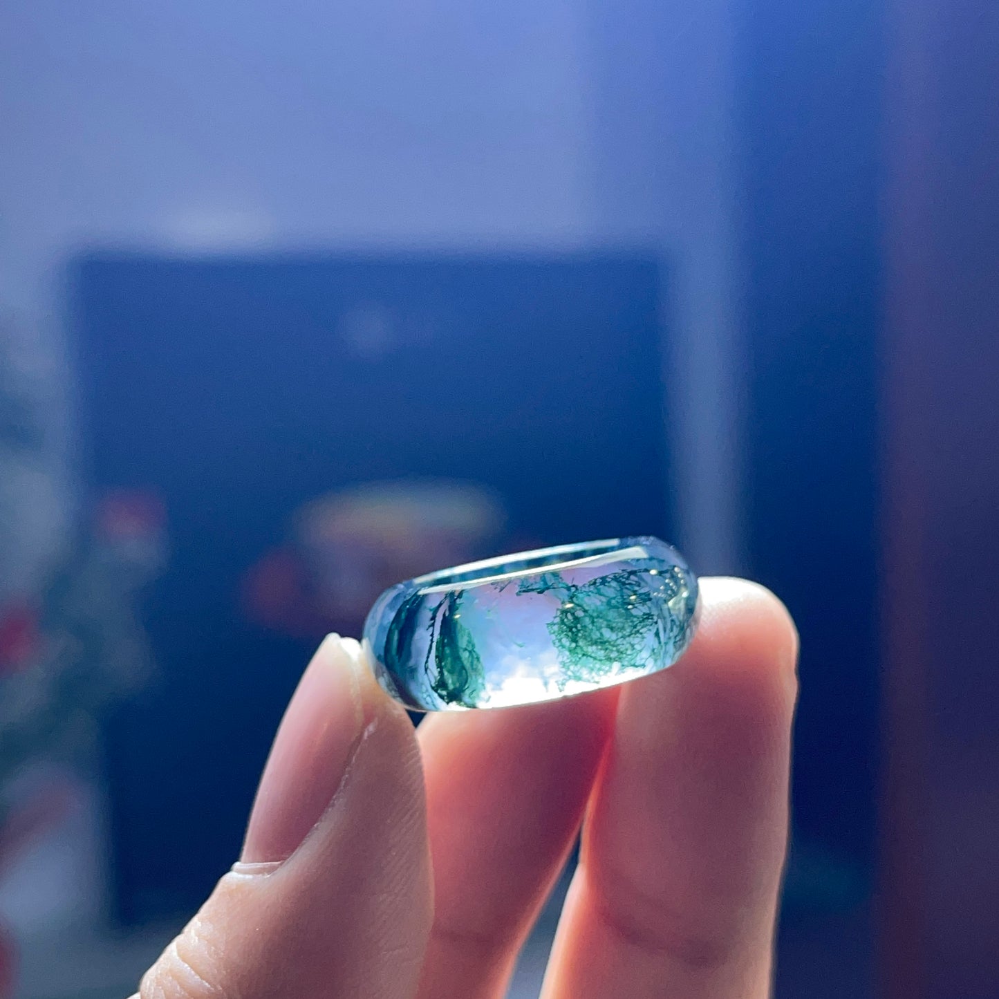 Moss Agate Ring Size 1.6