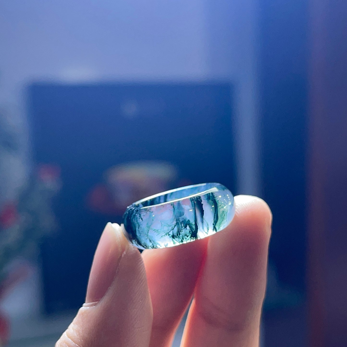 Moss Agate Ring Size 1.6