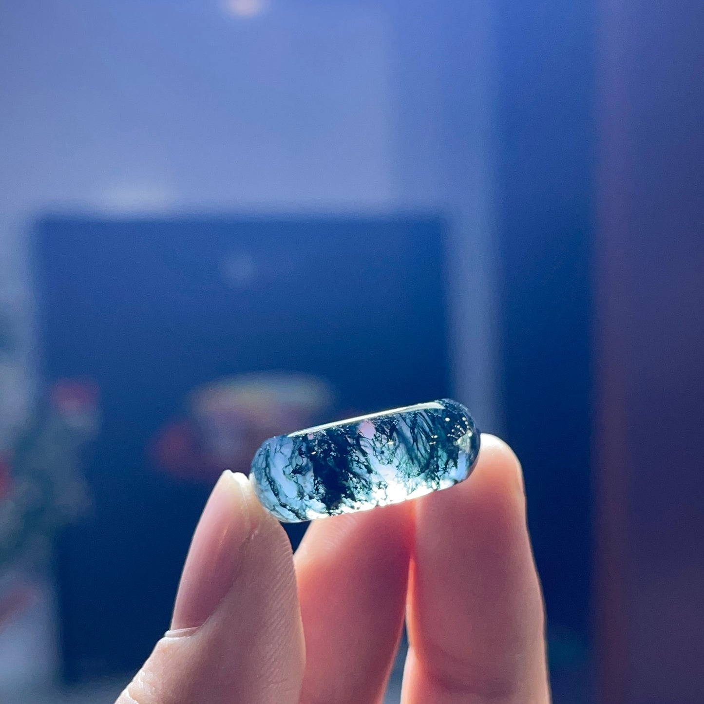 Moss Agate Ring Size 1.6