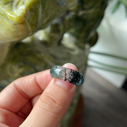 Moss Agate Ring Size 1.6