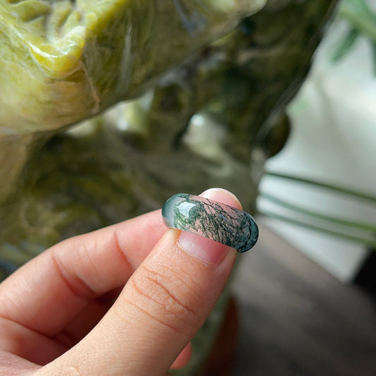 Moss Agate Ring Size 1.6