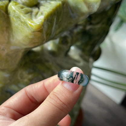 Moss Agate Ring Size 1.6