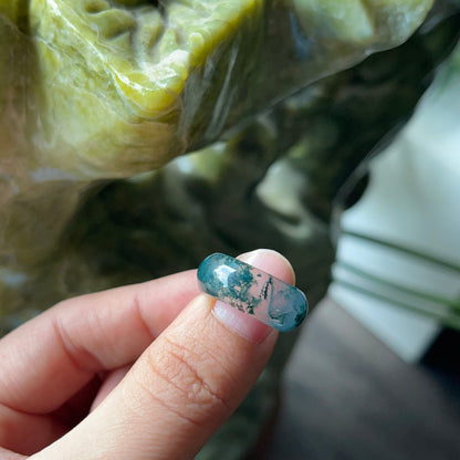 Moss Agate Ring Size 1.5