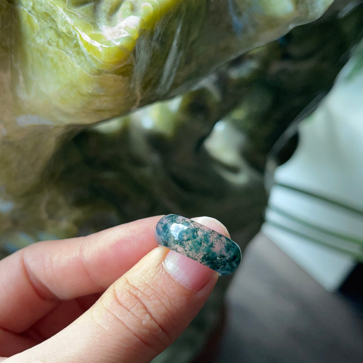 Moss Agate Ring Size 1.5